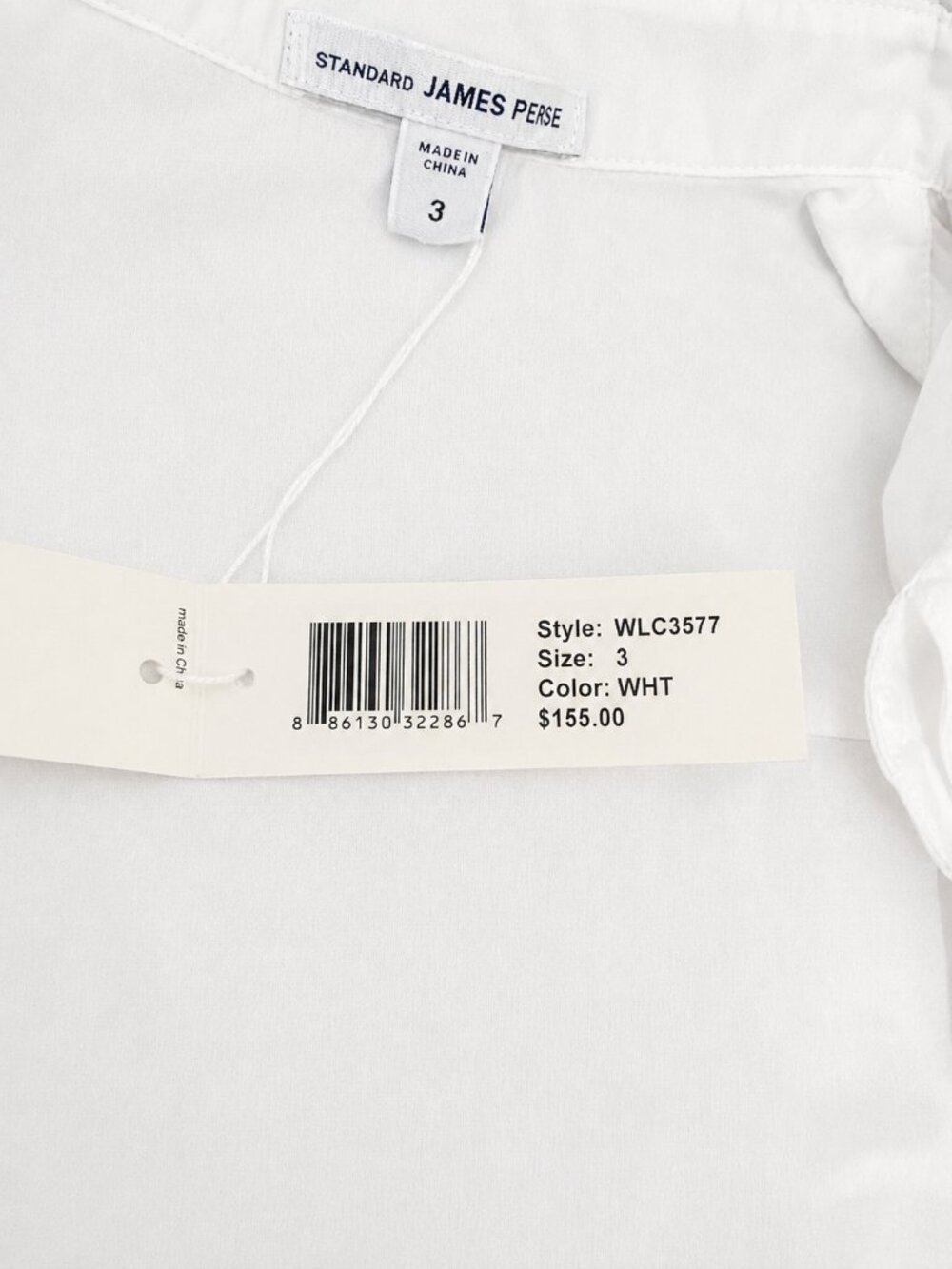 James Perse White Blouse Size 3 Elegant Minimalist 3/4 Sleeve Shirt - Picture 5 of 6
